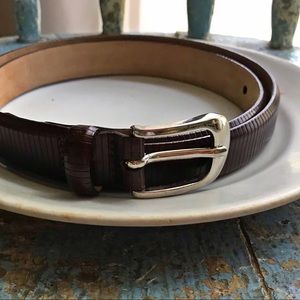 Talbots brown Italian leather belt size L